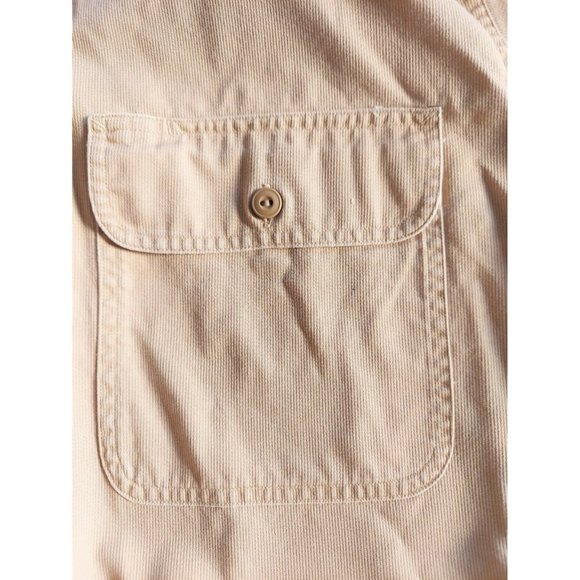 VTG ABERCROMBIE & FITCH Men's Tan Fine Wale Corduroy Safari Shirt Size Medium - Picture 8 of 11
